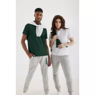   Tricou polo unisex, 2509E17255, iqoniq, 65x43x0.5 cm, Bumbac, Verde forest, XXS