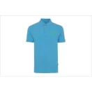 Tricou cu maneca scurta, Polo, Casual, Unisex, iqoniq, 2410E19686, Bumbac, Albastru tranquil, 5XL