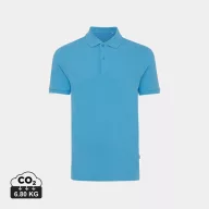   Tricou cu maneca scurta, Polo, Casual, Unisex, iqoniq, 2410E19686, Bumbac, Albastru tranquil, 5XL