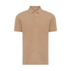  Tricou cu maneca scurta, Polo, Casual, Unisex, iqoniq, 2410E19657, Bumbac, Maro heather, XXL