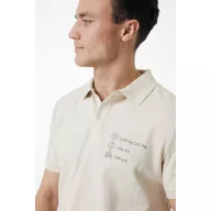   Tricou cu maneca scurta, Polo, Casual, Unisex, iqoniq, 2410E19677, Bumbac, Crem natur, L