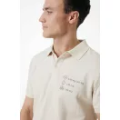 Tricou cu maneca scurta, Polo, Casual, Unisex, iqoniq, 2410E19681, Bumbac, Crem natur, XS