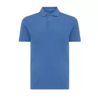   Tricou cu maneca scurta, Polo, Casual, Unisex, iqoniq, 2410E19643, Bumbac, Albastru heather, L
