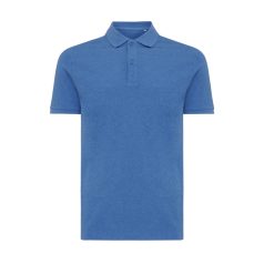   Tricou cu maneca scurta, Polo, Casual, Unisex, iqoniq, 2410E19649, Bumbac, Albastru heather, 3XL