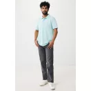 Tricou polo, Unisex, 2502E10519, iqoniq, Bumbac, Albastru mint, XXL
