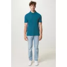 Tricou polo cu maneca scurta, iqoniq, 2610E17205, Unisex, Bumbac, Albastru Dark Teal, XS