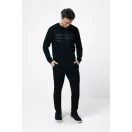 Bluza la baza gatului, Unisex, iqoniq, 2401E13480, Bumbac, Negru, 5XL