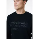 Bluza la baza gatului, Unisex, iqoniq, 2401E13480, Bumbac, Negru, 5XL