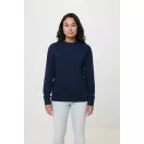 Bluza la baza gatului, Unisex, iqoniq, 2401E13481, Bumbac, Albastru navy, 4XL