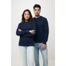 Bluza la baza gatului, Unisex, iqoniq, 2401E13481, Bumbac, Albastru navy, 4XL
