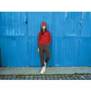 Bluza unisex, 2509E17263, iqoniq, 65.5x43.5x1 cm, Bumbac, Rosu, XXS