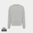 Bluza cu maneca lunga, la baza gatului, Casual, Unisex, iqoniq, 2410E21391, Bumbac, Gri, 3XL