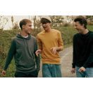 Bluza cu maneca lunga, la baza gatului, Casual, Unisex, iqoniq, 2410E21312, Bumbac, Negru, XXS