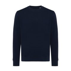   Bluza cu maneca lunga, la baza gatului, Casual, Unisex, iqoniq, 2410E21373, Bumbac, Albastru navy, XXS