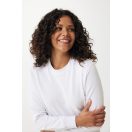 Bluza cu maneca lunga, la baza gatului, Casual, Unisex, iqoniq, 2410E21374, Bumbac, Alb recycled, XXS
