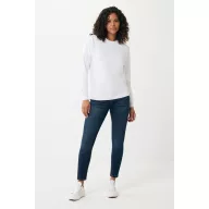   Bluza cu maneca lunga, la baza gatului, Casual, Unisex, iqoniq, 2410E21374, Bumbac, Alb recycled, XXS