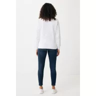   Bluza cu maneca lunga, la baza gatului, Casual, Unisex, iqoniq, 2410E21374, Bumbac, Alb recycled, XXS