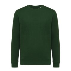   Bluza cu maneca lunga, la baza gatului, Casual, Unisex, iqoniq, 2410E21345, Bumbac, Verde forest, XXS
