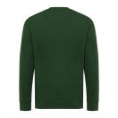 Bluza cu maneca lunga, la baza gatului, Casual, Unisex, iqoniq, 2410E21345, Bumbac, Verde forest, XXS