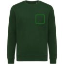 Bluza cu maneca lunga, la baza gatului, Casual, Unisex, iqoniq, 2410E21345, Bumbac, Verde forest, XXS