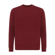   Bluza cu maneca lunga, la baza gatului, Casual, Unisex, iqoniq, 2410E21314, Bumbac, Rosu burgundy, M