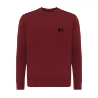   Bluza cu maneca lunga, la baza gatului, Casual, Unisex, iqoniq, 2410E21314, Bumbac, Rosu burgundy, M
