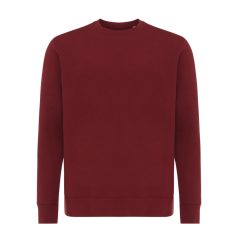   Bluza cu maneca lunga, la baza gatului, Casual, Unisex, iqoniq, 2410E21318, Bumbac, Rosu burgundy, XXL