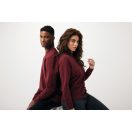 Bluza cu maneca lunga, la baza gatului, Casual, Unisex, iqoniq, 2410E21320, Bumbac, Rosu burgundy, XXS