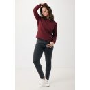 Bluza cu maneca lunga, la baza gatului, Casual, Unisex, iqoniq, 2410E21320, Bumbac, Rosu burgundy, XXS