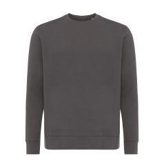   Bluza cu maneca lunga, la baza gatului, Casual, Unisex, iqoniq, 2410E21306, Bumbac, Gri anthracite, S