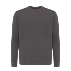   Bluza cu maneca lunga, la baza gatului, Casual, Unisex, iqoniq, 2410E21311, Bumbac, Gri anthracite, XXS