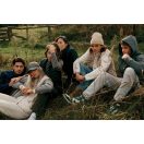 Bluza cu maneca lunga, la baza gatului, Casual, Unisex, iqoniq, 2410E21311, Bumbac, Gri anthracite, XXS