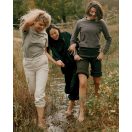 Bluza cu maneca lunga, la baza gatului, Casual, Unisex, iqoniq, 2410E21311, Bumbac, Gri anthracite, XXS