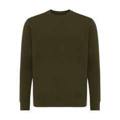   Bluza cu maneca lunga, la baza gatului, Casual, Unisex, iqoniq, 2410E21367, Bumbac, Kaki, XXL
