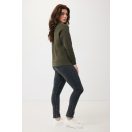 Bluza cu maneca lunga, la baza gatului, Casual, Unisex, iqoniq, 2410E21369, Bumbac, Kaki, XXS