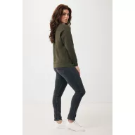   Bluza cu maneca lunga, la baza gatului, Casual, Unisex, iqoniq, 2410E21369, Bumbac, Kaki, XXS