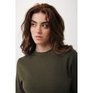 Bluza cu maneca lunga, la baza gatului, Casual, Unisex, iqoniq, 2410E21369, Bumbac, Kaki, XXS