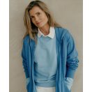 Bluza cu maneca lunga, la baza gatului, Casual, Unisex, iqoniq, 2410E21383, Bumbac, Portocaliu sky, XXS