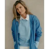   Bluza cu maneca lunga, la baza gatului, Casual, Unisex, iqoniq, 2410E21383, Bumbac, Portocaliu sky, XXS