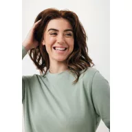   Bluza cu maneca lunga, la baza gatului, Casual, Unisex, iqoniq, 2410E21353, Bumbac, Verde ice, XXS