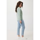 Bluza cu maneca lunga, la baza gatului, Casual, Unisex, iqoniq, 2410E21353, Bumbac, Verde ice, XXS