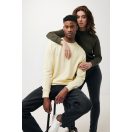 Bluza cu maneca lunga, la baza gatului, Casual, Unisex, iqoniq, 2410E21336, Bumbac, Galben crem, XXS