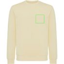 Bluza cu maneca lunga, la baza gatului, Casual, Unisex, iqoniq, 2410E21336, Bumbac, Galben crem, XXS