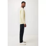  Bluza cu maneca lunga, la baza gatului, Casual, Unisex, iqoniq, 2410E21336, Bumbac, Galben crem, XXS