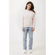   Bluza cu maneca lunga, la baza gatului, Casual, Unisex, iqoniq, 2410E21328, Bumbac, Roz cloud, XXS