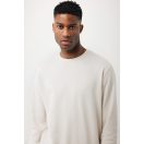 Bluza cu maneca lunga, la baza gatului, Casual, Unisex, iqoniq, 2410E21361, Bumbac, Crem, XXS