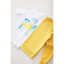 Bluza Unisex, 2502E10696, iqoniq, Bumbac, Galben, XXS