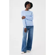 Bluza, iqoniq, 2610E16279, Unisex, Bumbac, Albastru Sky, L