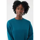 Bluza, iqoniq, 2610E16152, Unisex, Bumbac, Albastru Dark Teal, M
