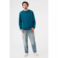   Bluza, iqoniq, 2610E16158, Unisex, Bumbac, Albastru Dark Teal, 3XL